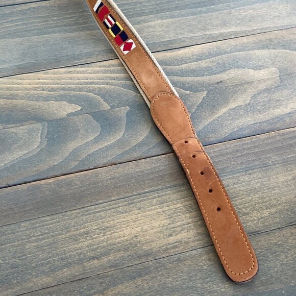 Zeppelin Brand Belt NauticalSailing Flags Preppy Summer Leather Size 40 (F8) - Picture 7 of 7